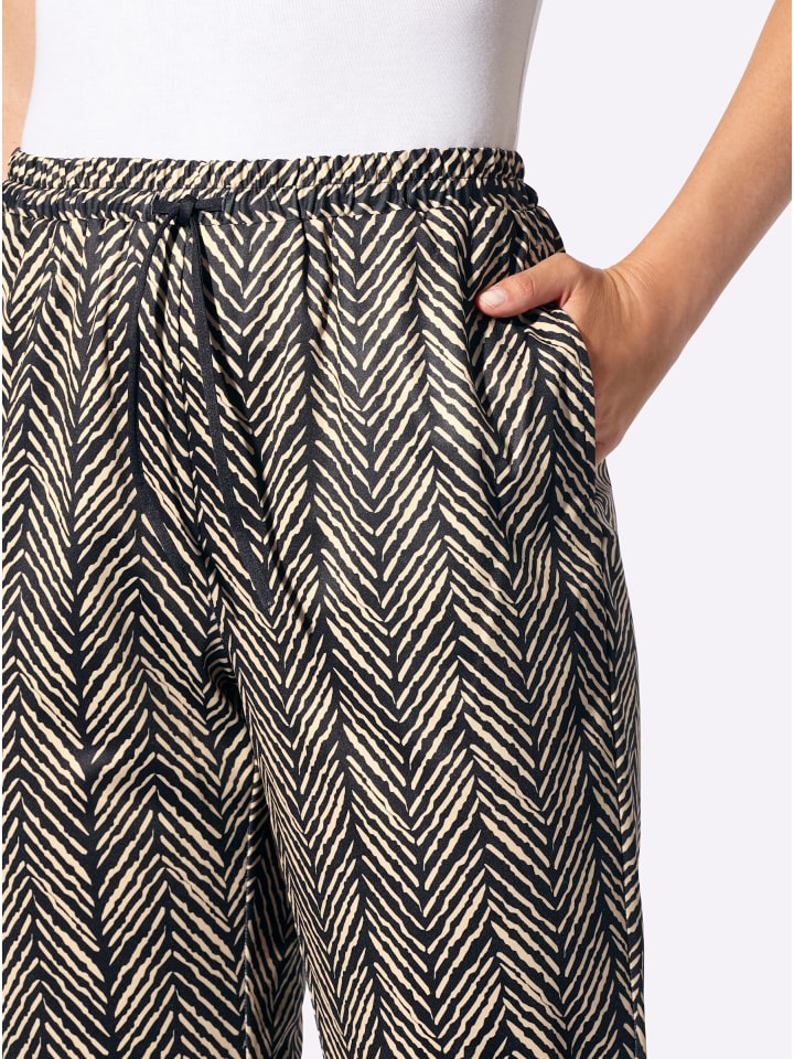 Jersey-Hose in schwarz-gezackt