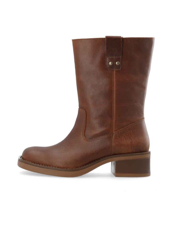 Lederstiefel in Cognac