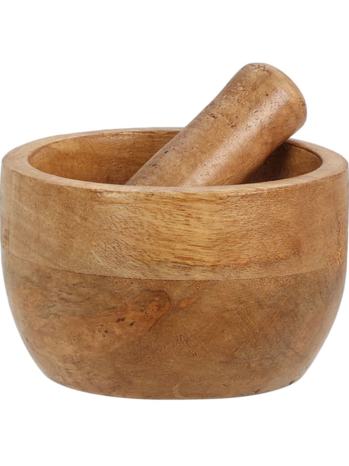 Mörser aus Mangoholz in Mehrfarben, 10 x 6 cm