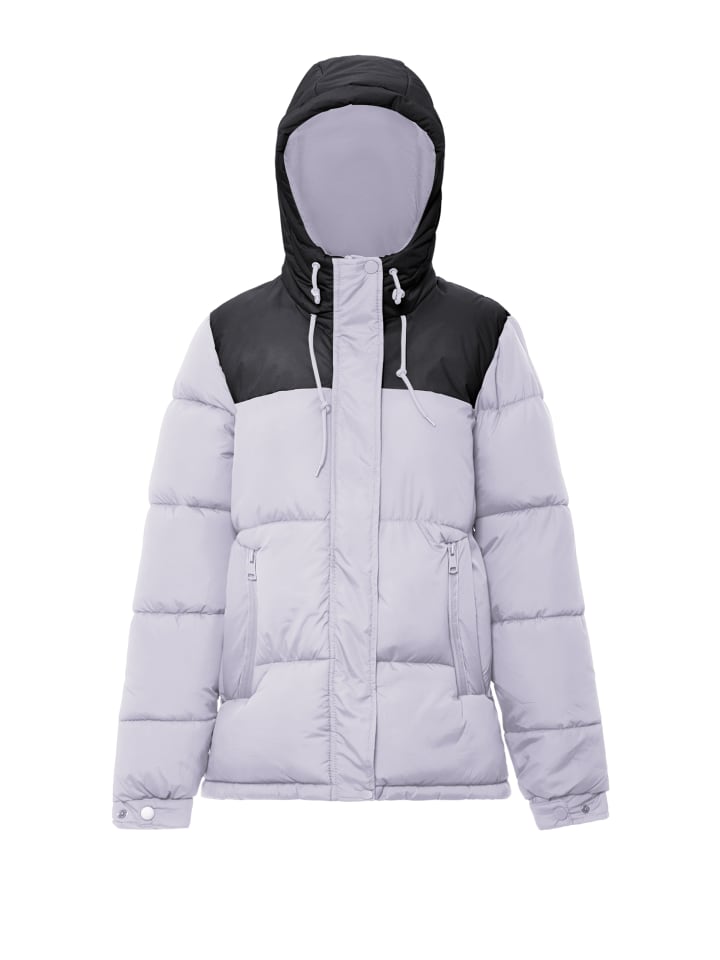 Damen Wattierte Steppjacke in Lavendel Schwarz
