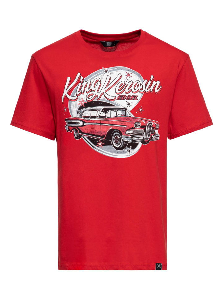 King Kerosin Print T-Shirt Edsel in rot
