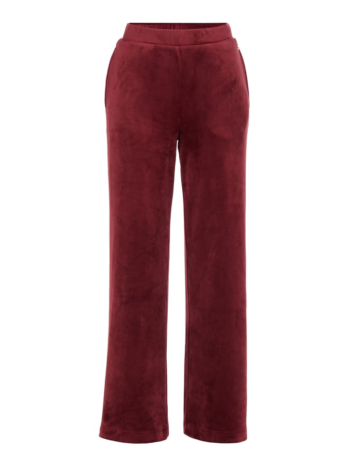 Sweatpants Velvet in DARK RED