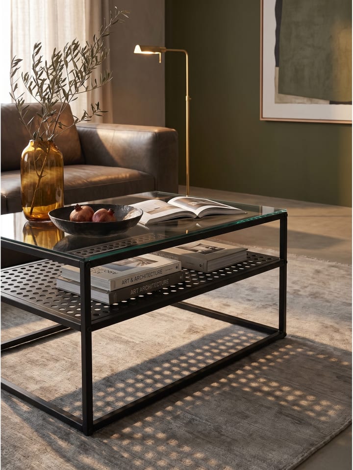 KADIMA DESIGN Couchtisch rechteckig, transparentes Einscheibensicherheitsglas in Schwarz günstig kaufen