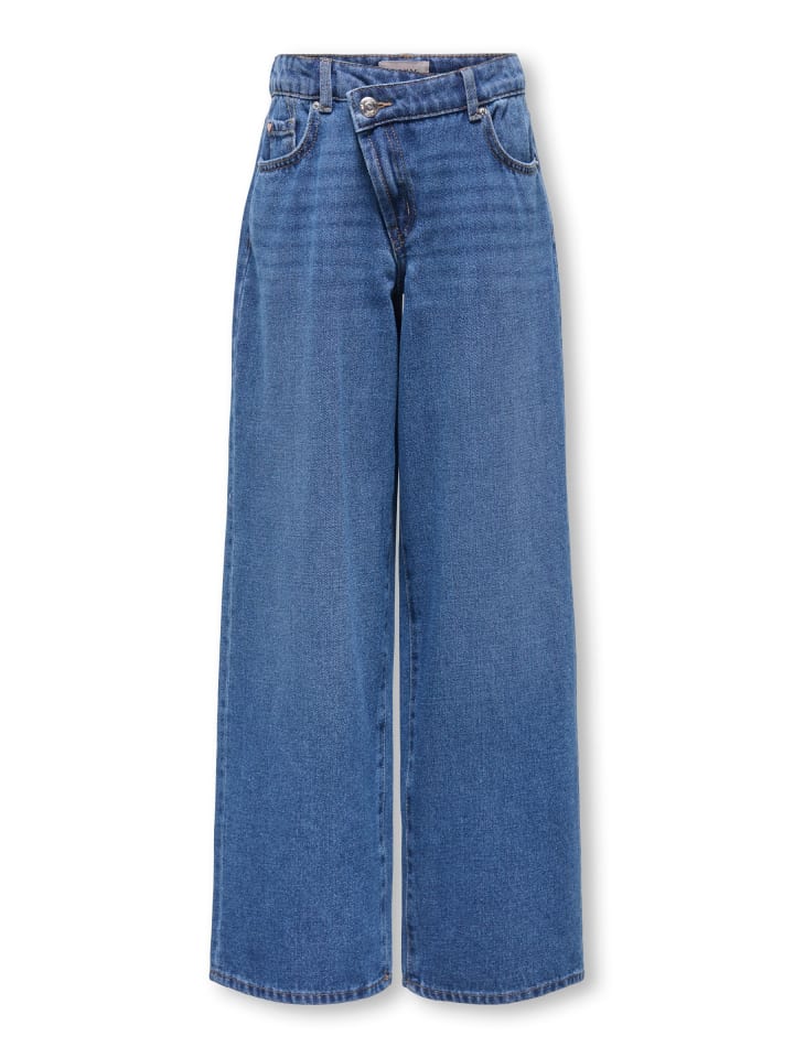 Jeans mit weitem Bein in Medium Blue Denim