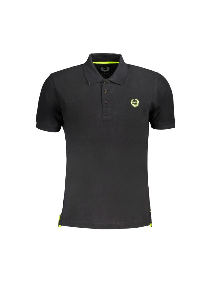 Schwarz Baumwolle Herren Polo Hemd