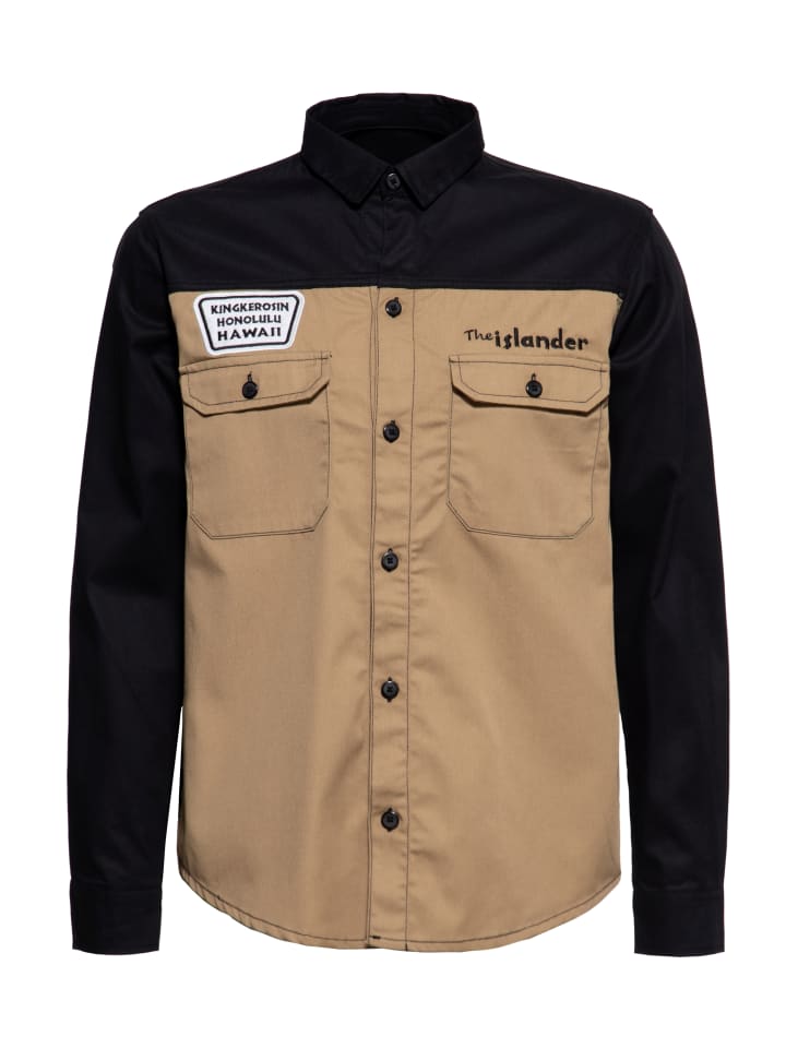King Kerosin Workwear Hemd The Islander in schwarz
