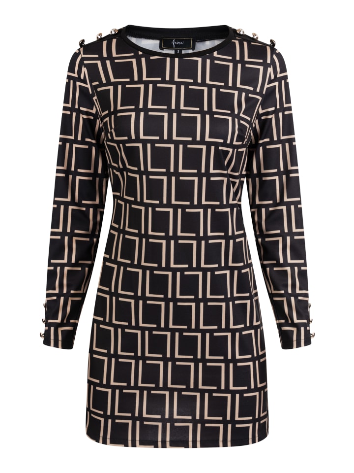 Damen Minikleid Mit Grafischem Muster in Schwarz