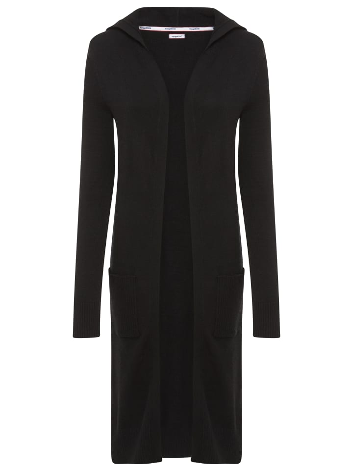 Longstrickjacke in schwarz
