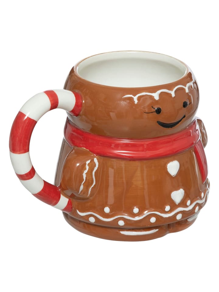 Weihnachtstasse für Tee, 300 ml in Braun, 9,3 x 8 x 11 cm