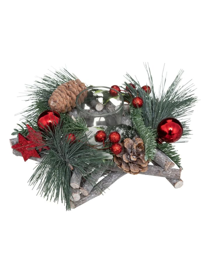 Weihnachtsschmuck mit Platz für Kerze in Mehrfarben, 20 x 8 x 20 cm