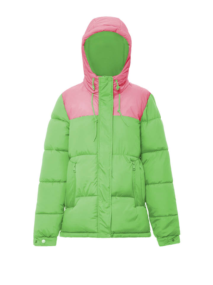 Damen Wattierte Steppjacke in Saftiges Grün Rosa