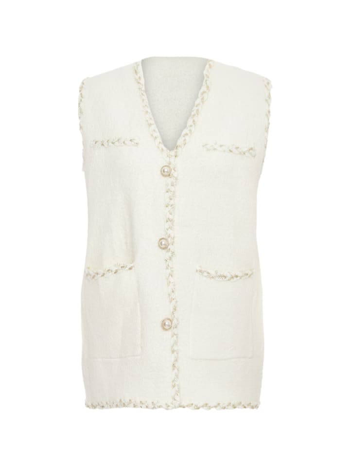 Damen Ärmellose Jacke in Wollweiss