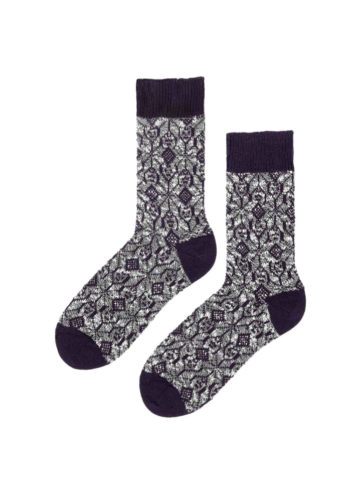 Socken Earthy Graphic gemustert in Marineblau