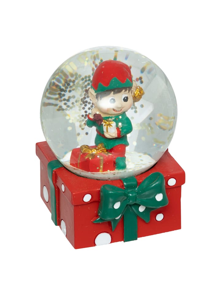 Schneekugel mit Elf in Mehrfarben, 6,5 cm
