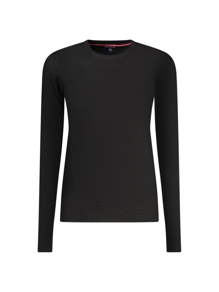 Schwarz Viskose Damen Pullover