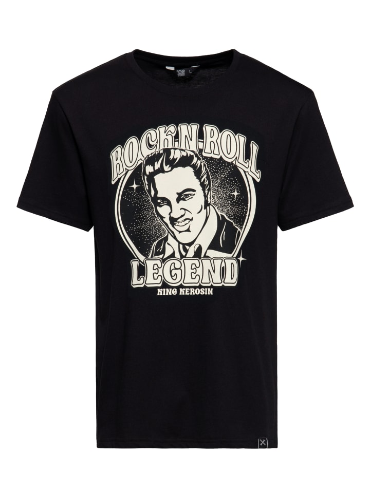 King Kerosin T-Shirt Rock 'n' Roll Legend in schwarz