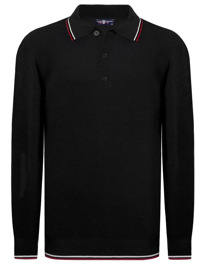 Pullover Mit Polokragen in Schwarz
