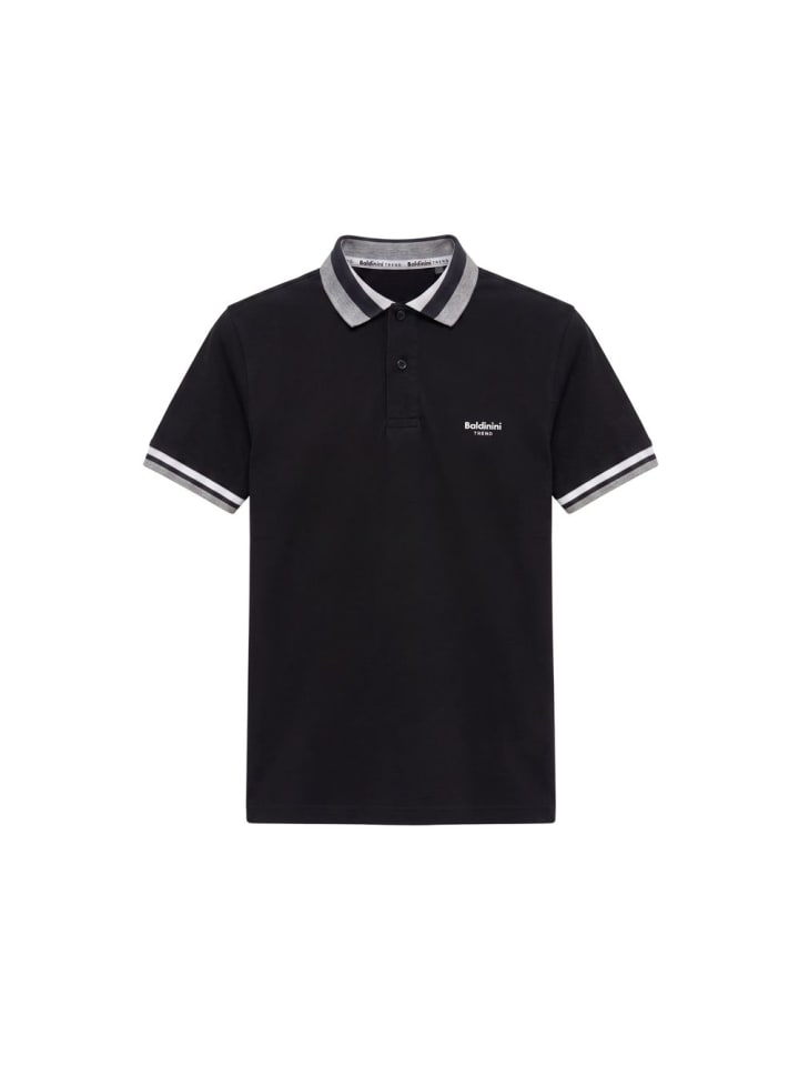 Schwarz Baumwolle Herren Polo