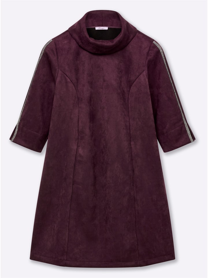 Velours-Kleid in burgund