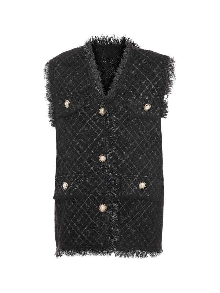 Damen Ärmellose Jacke in Schwarz