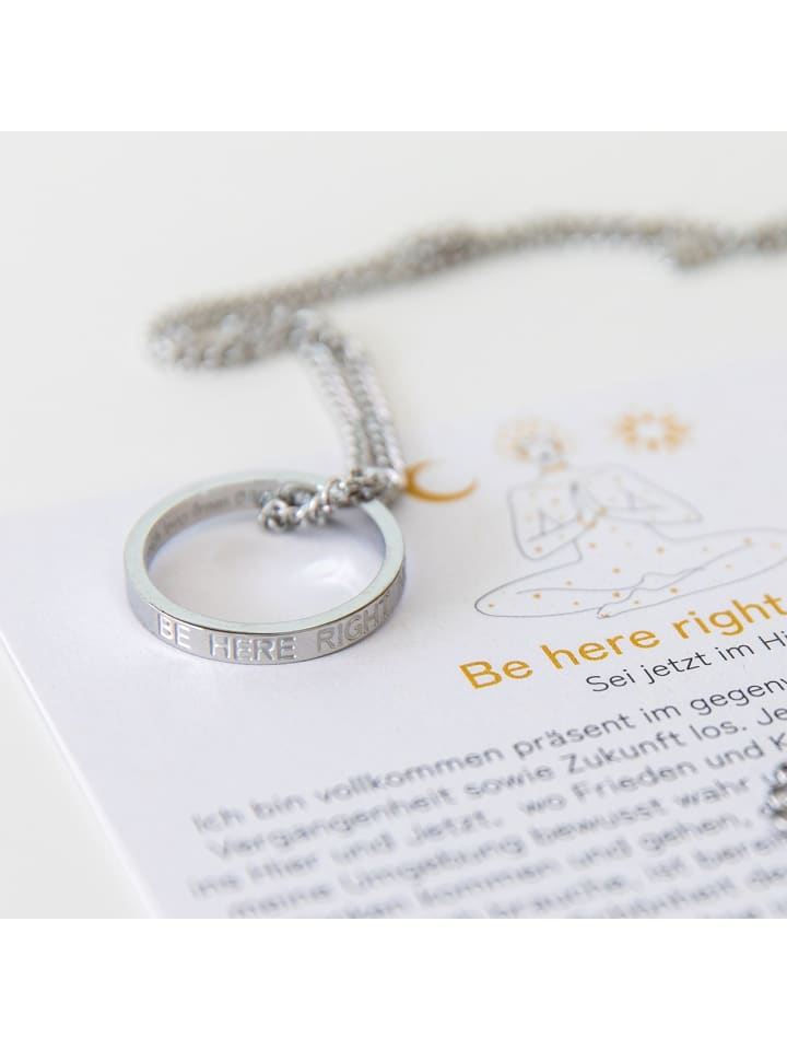 Halskette mit Ring Be here right now in Silber - (L)60cm