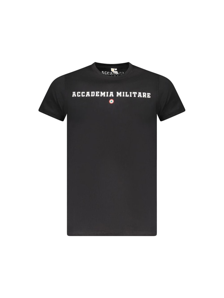 Schwarz Baumwolle Herren T-Shirt