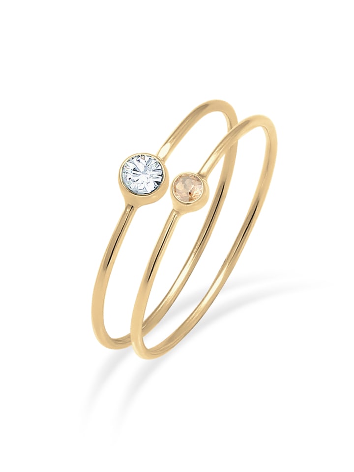 Ring 925 Sterling Silber Ring Set in Gold