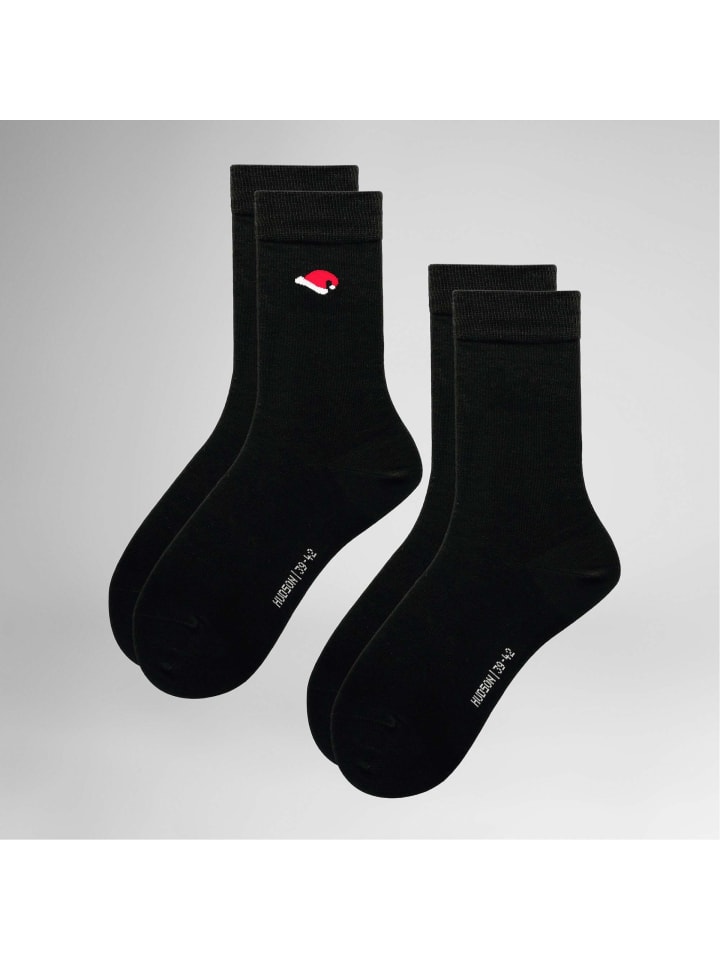 Socken Santa 2-Pack druckfrei in Black
