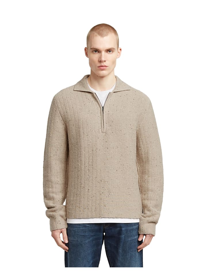Polo Collar Half Zip Knit dk brick