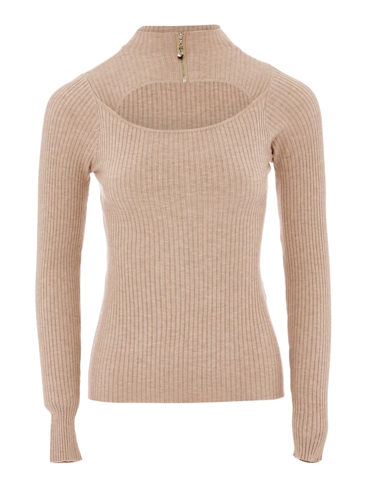 Damen Strickpullover in Taupe