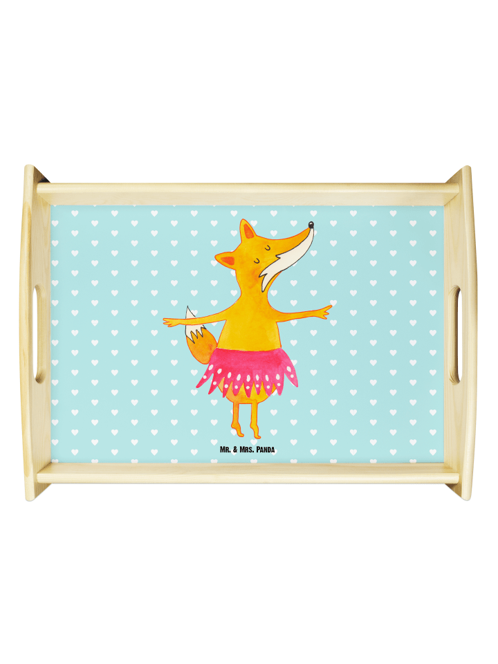 Sofa Tablett Fuchs Ballerina ohne Spruch in Türkis Pastell