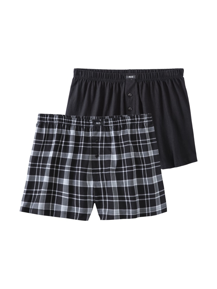 Boxer in schwarz / karo
