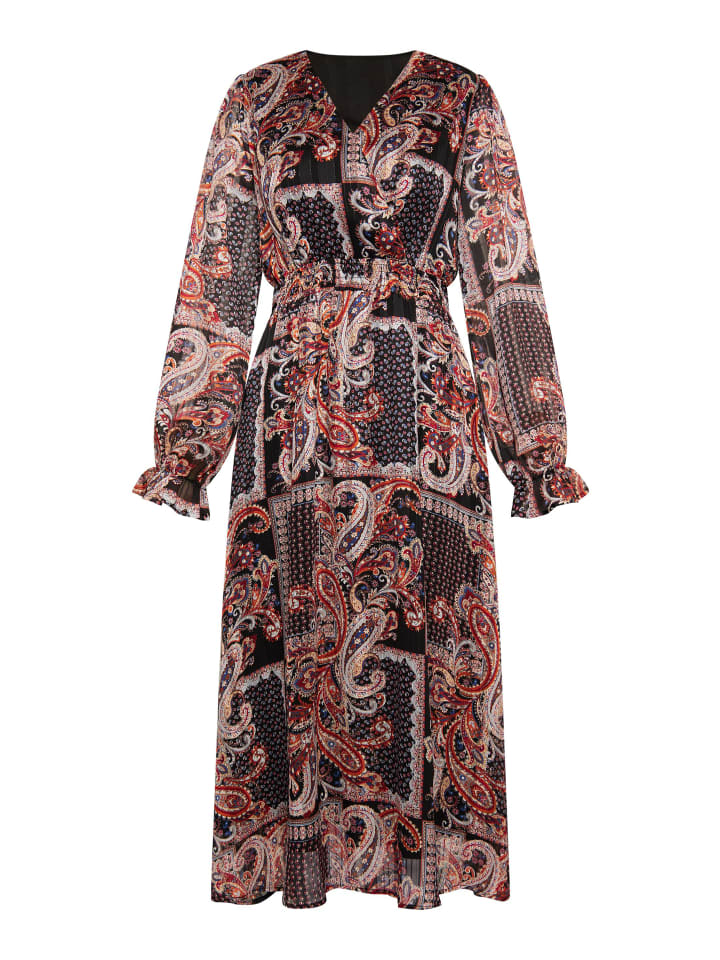 Women Maxikleid Mit Paisley-Print in Schwarz Mehrfarbig