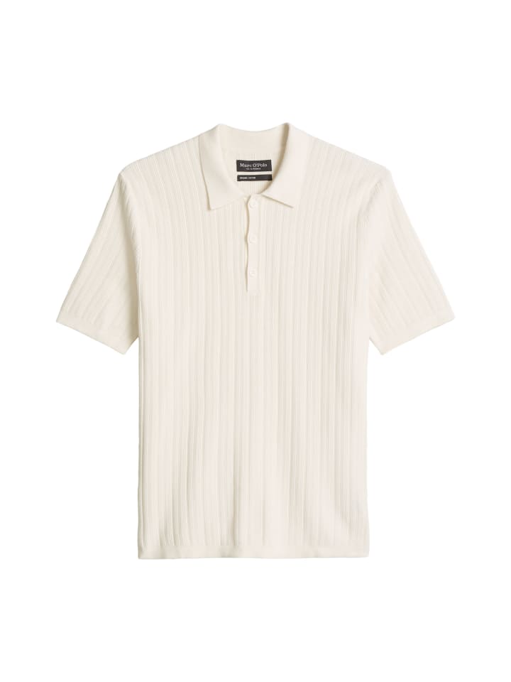 Strick-Poloshirt regular in White Cotton