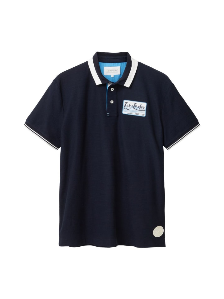 Poloshirt ROUGH SLUB in Blau