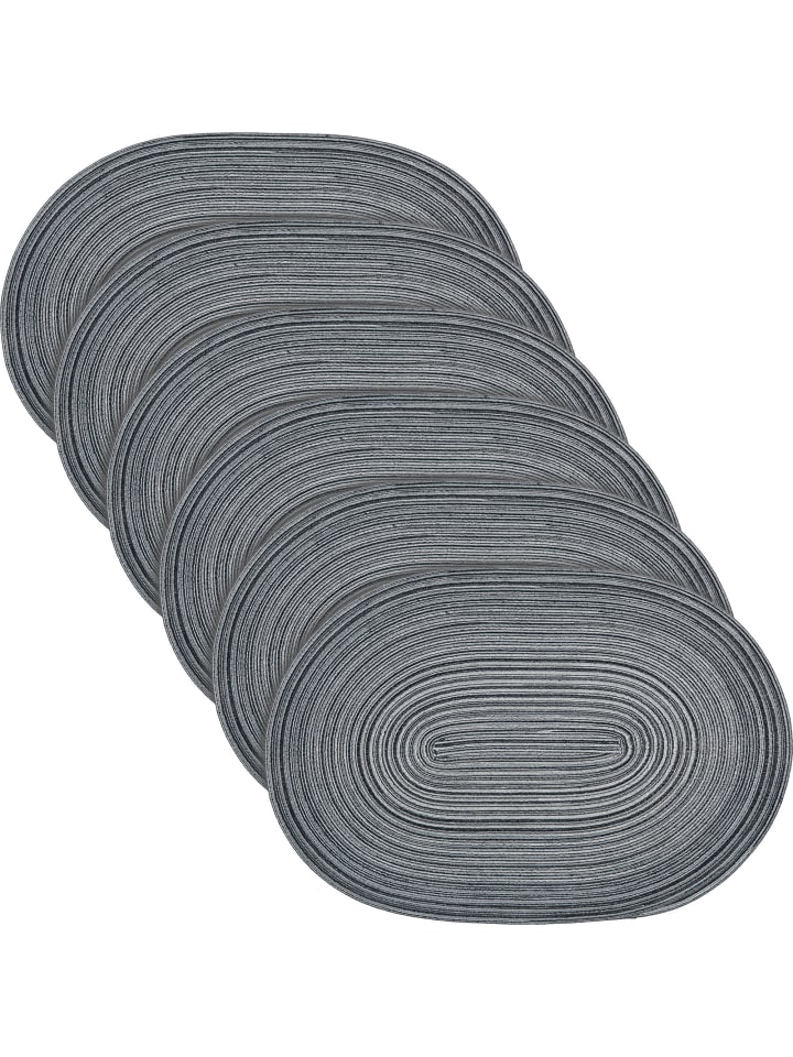 Tischset 6er-Pack Silves in anthrazit