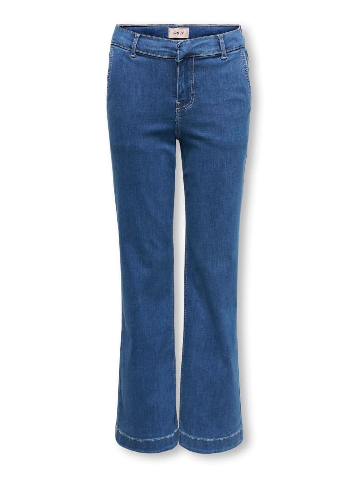 Jeans mit weitem Bein in Medium Blue Denim