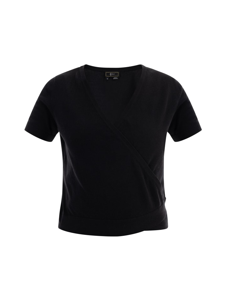 Damen Kurzarm-Pullover in Schwarz