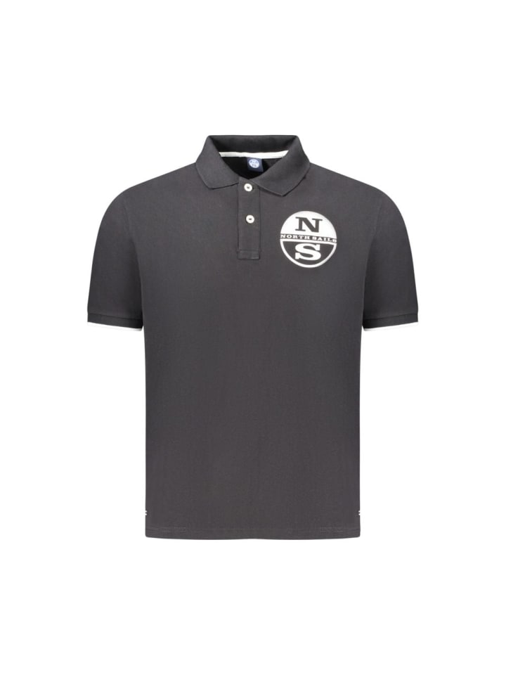 Schwarz Baumwolle Herren Polo