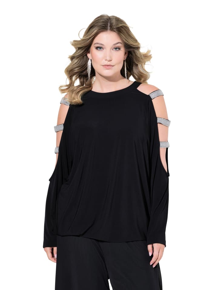 Langarmshirt in schwarz
