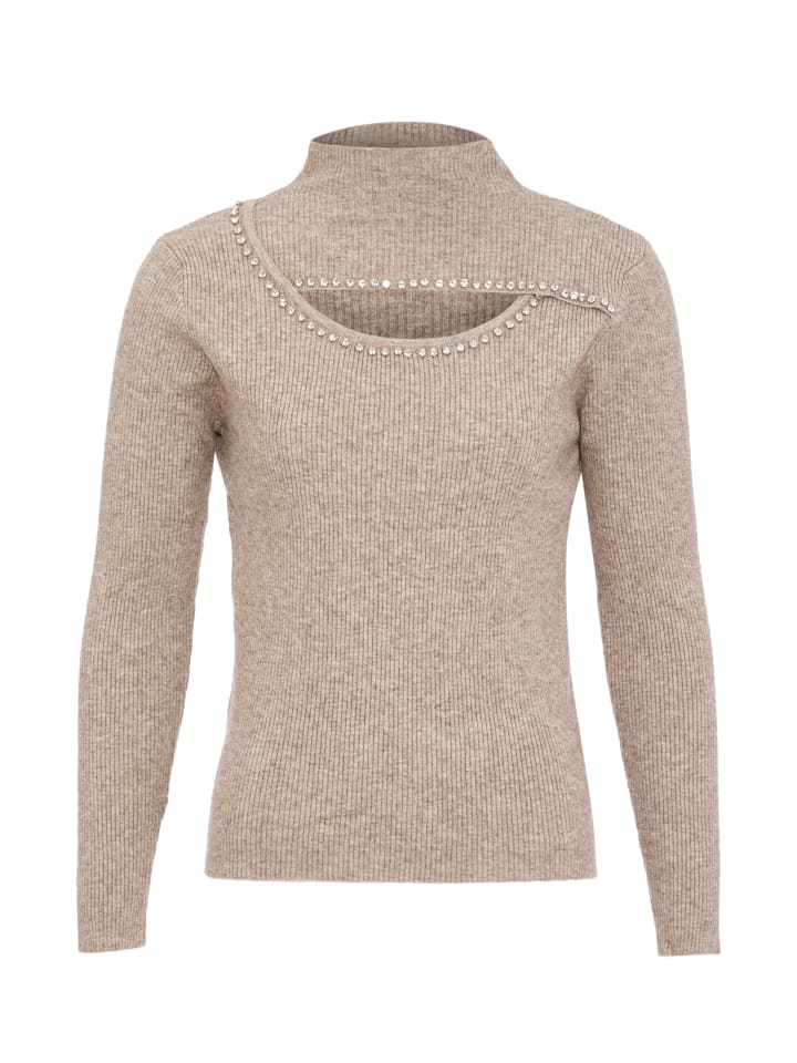 Damen Strickpullover in Taupe