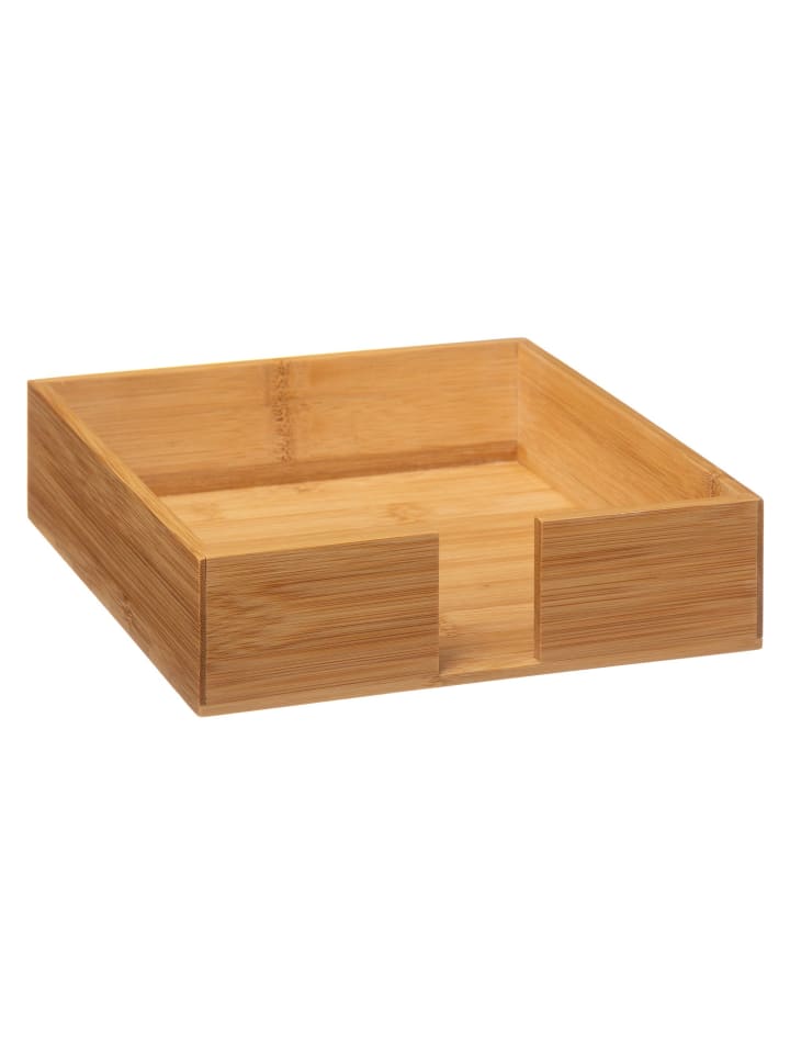 Serviettenhalter aus Bambus, Serviettenständer in Braun, 20 x 20 cm