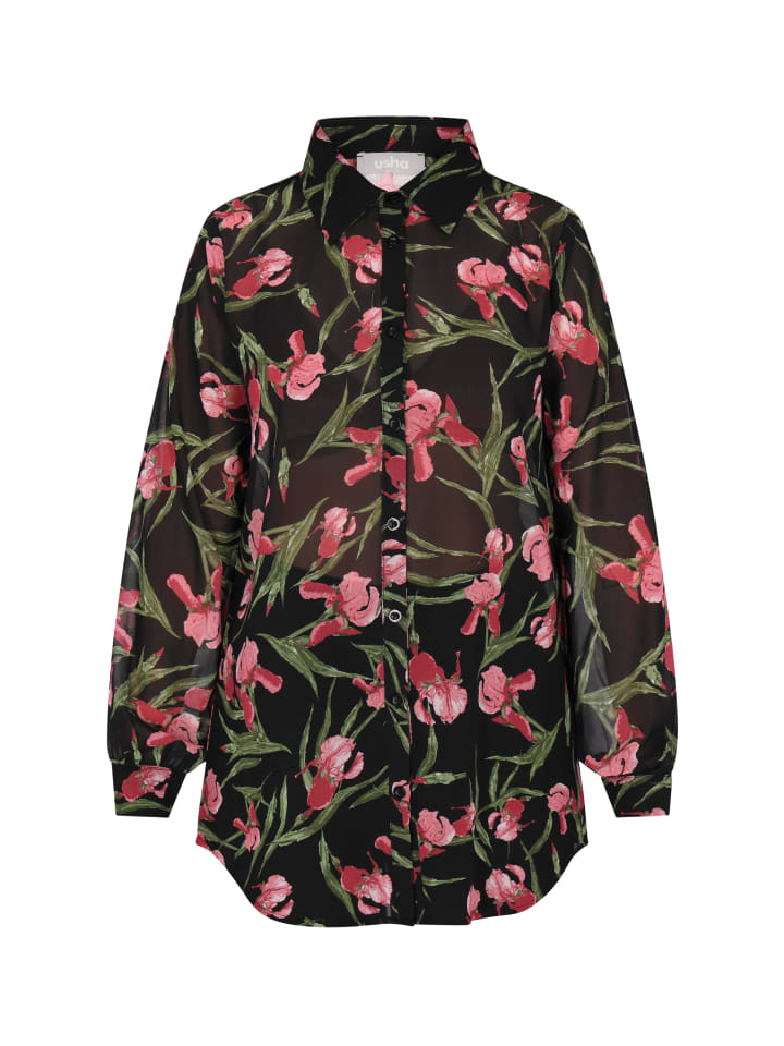 Damen Bluse in Schwarz Mehrfarbig