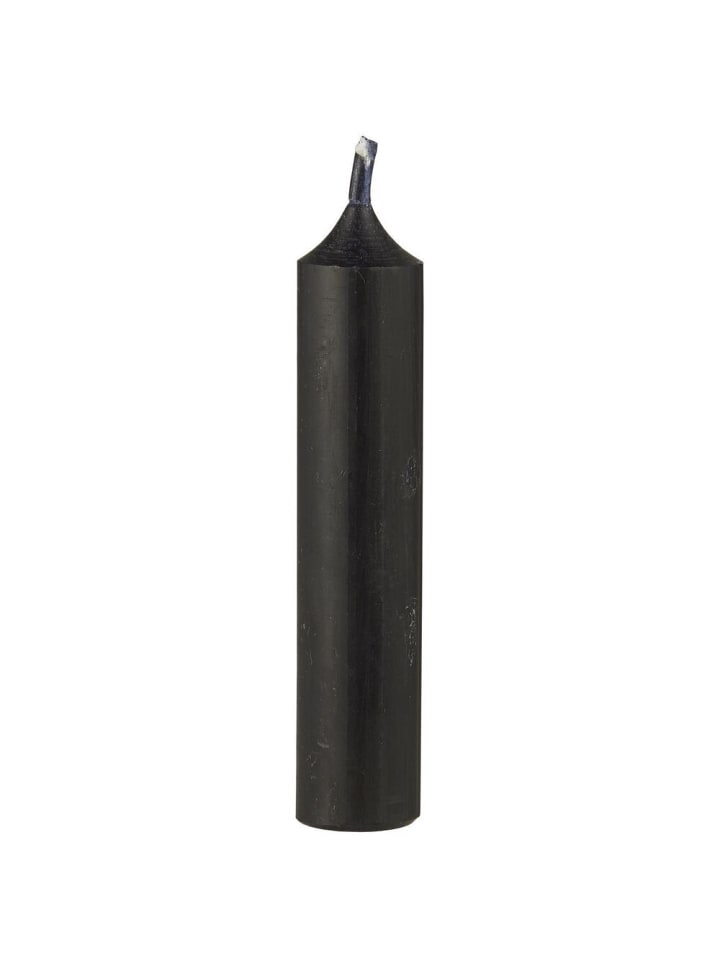 Rustikale Stabkerze 11 cm | Ø 2,2 cm in schwarz