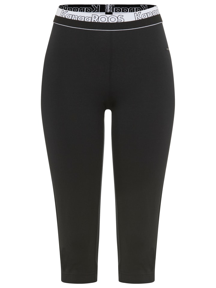 3/4-Leggings in schwarz