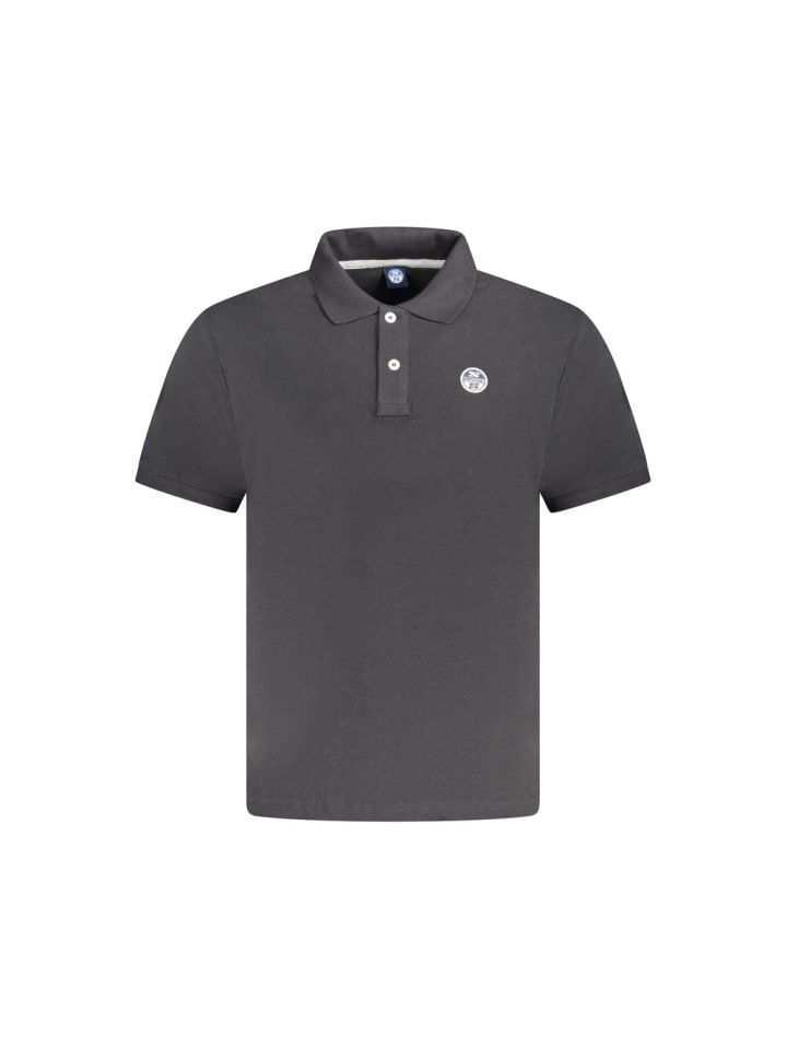 Schwarz Baumwolle Herren Polo Hemd