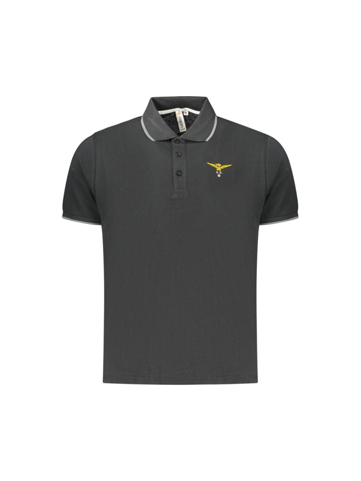 Schwarz Baumwolle Herren Polo