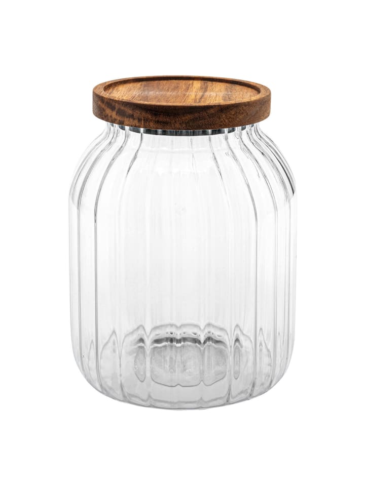Glasbehälter mit Holzdeckel HARMONY, 2 l in Transparent, Ø 13,5 x 18 cm