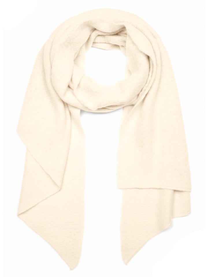 Asymmetrischer unifarbener Web Schal in Creme