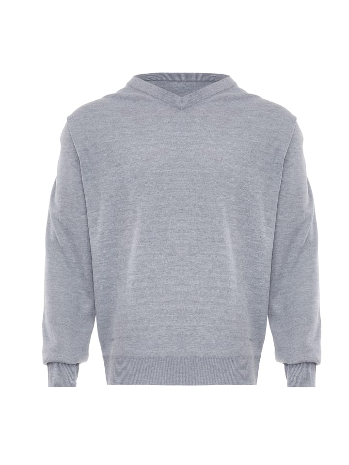 Herren Pullover in Hellgrau Melange